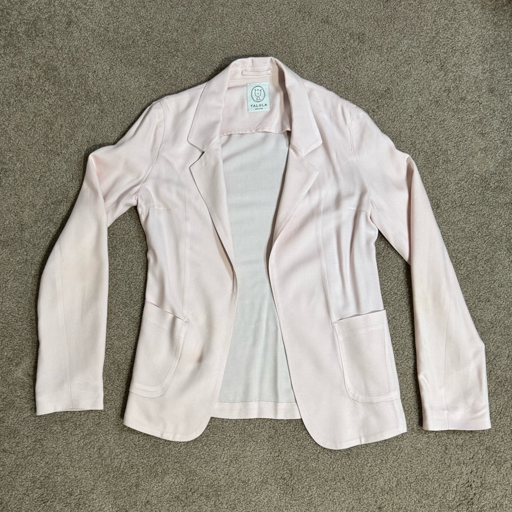 Aritzia Pink Blazer Lightweight Suit Jacket